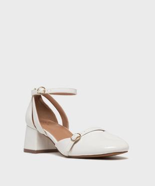 Escarpins vernis à bout arrondi avec bride cheville femme - Follow Me vue2 - FOLLOW ME - GEMO