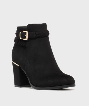 Boots en suédine à talon haut et fermeture zippée femme vue2 - VALENTINA BALDANO GEMO FORGOOD - GEMO