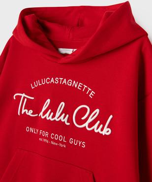 Sweat à capuche avec inscription brodée garçon - LuluCastagnette vue3 - LULUCASTAGNETTE - GEMO