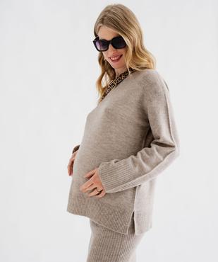 Pull de grossesse en maille extensible douillette vue2 - GEMO (MATER) - GEMO