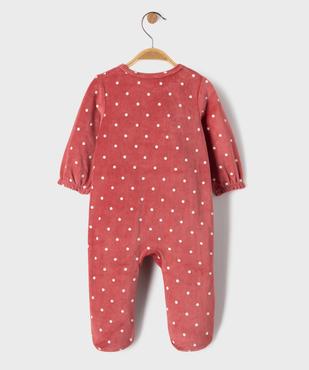 Pyjama en velours ouverture devant à motif biche bébé fille vue3 - GEMO 4G BEBE - GEMO