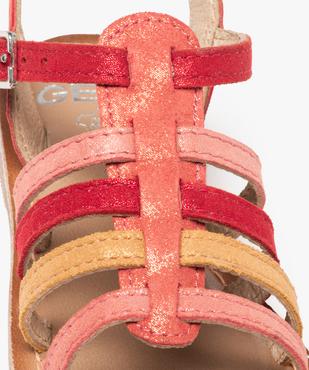 Sandales fille en cuir dessus brides métallisées vue6 - GEMO (ENFANT) - GEMO