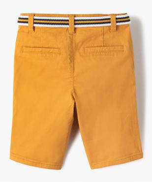 Bermuda en coton avec ceinture tricolore garçon vue4 - GEMO 4G GARCON - GEMO