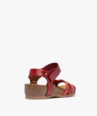 Sandales confort dessus cuir avec brides scratch femme vue4 - VALENTINA BALDA - GEMO