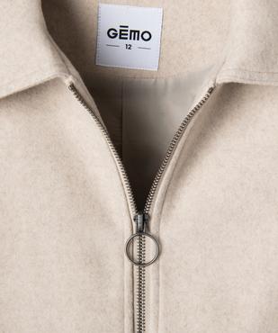 Veste zippée coupe courte à col fille vue3 - GEMO (JUNIOR) - GEMO