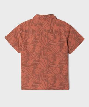 Chemise à manches courtes en coton texturé et imprimé garçon vue3 - GEMO (ENFANT) - GEMO