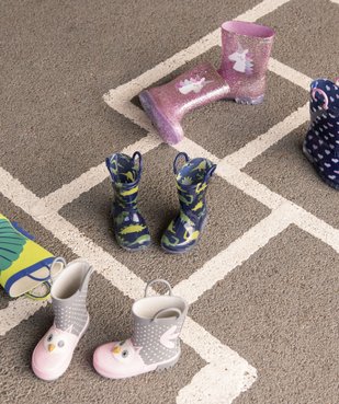 Bottes de pluie fille pailletées à semelle lumineuse motif licorne vue6 - GEMO (ENFANT) - GEMO