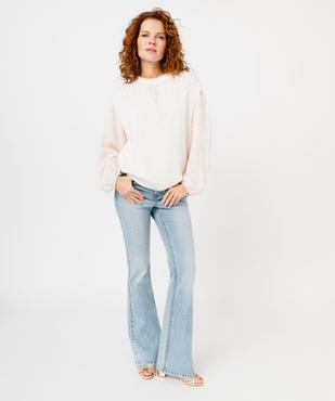 Pull sans manches avec buste en maille ajourée femme vue5 - GEMO(FEMME PAP) - GEMO