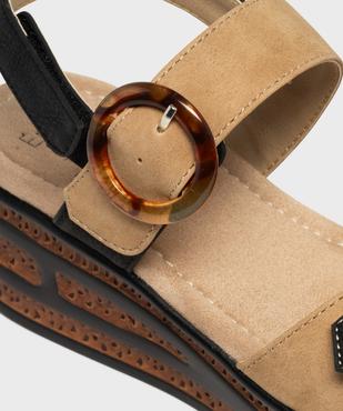 Sandales compensées à brides scratch femme - Valentina Baldano vue7 - EMILIA ROSA - GEMO