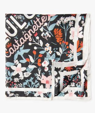 Foulard fille carré en satin fleuri - LuluCastagnette vue1 - LULUCASTAGNETTE - GEMO