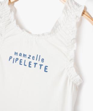 Débardeur à message et fronces bébé fille vue2 - GEMO(BEBE DEBT) - GEMO