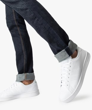 Baskets homme retro tennis unies à lacets – Adidas Advantage vue1 - ADIDAS - GEMO