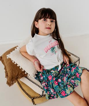 Jupe à volants à motifs fleuris fille vue5 - GEMO 4G FILLE - GEMO