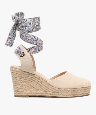 Sandales à talon compensé à brides foulard femme  vue1 - VALENTINA BALDANO GEMO FORGOOD - GEMO