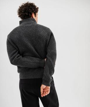 Pull en maille fantaisie avec col zippé homme vue3 - GEMO (HOMME) - GEMO