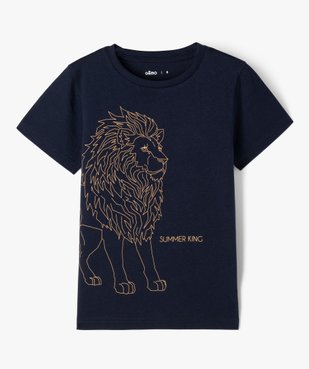 Tee-shirt manches courtes avec motif lion garçon vue1 - GEMO (ENFANT) - GEMO