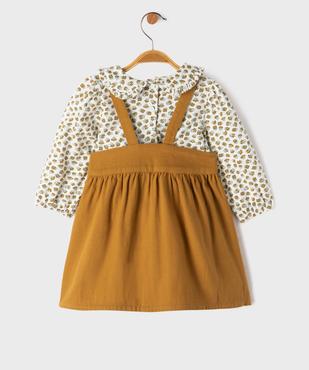 Ensemble bébé fille robe à bretelles et tee-shirt à manches longues vue4 - GEMO 4G BEBE - GEMO