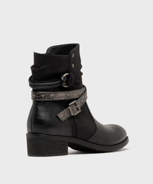 Boots femme à petit talon avec col effet plissé et brides fantaisie vue11 - EMILIA ROSA G4G - GEMO