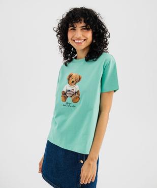 Tee-shirt manches courtes coupe oversize femme - LuluCastagnette vue1 - LULU CASTAGNETTE GEMO FOR GOOD - GEMO