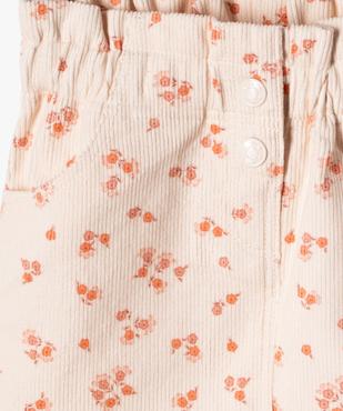 Jupe courte en velours côtelé à taille élastique bébé fille vue2 - GEMO(BEBE DEBT) - GEMO