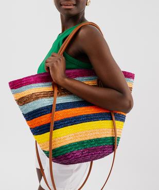 Sac de plage en paille avec doubles anses femme vue1 - GEMO (ACCESS) - GEMO