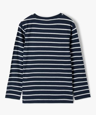 Tee-shirt garçon rayé à manches longues vue3 - GEMO (ENFANT) - GEMO