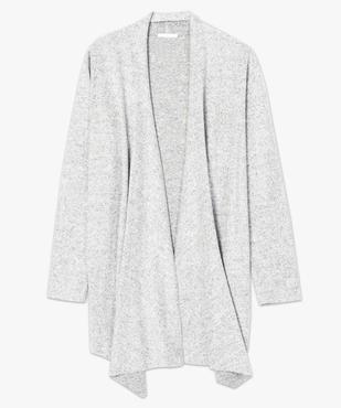 Gilet femme long chiné porté ouvert vue4 - GEMO(FEMME PAP) - GEMO