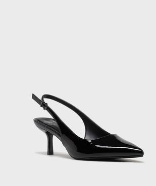 Escarpins sling-back vernis à bout pointu et talon fin femme- Follow Me vue2 - FOLLOW ME - GEMO