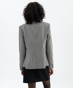 Veste blazer coupe droite motif pied de poule femme vue3 - GEMO(FEMME PAP) - GEMO