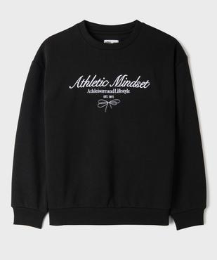 Sweat molletonné avec message brodé fille vue2 - GEMO 4G FILLE - GEMO