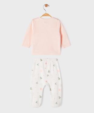 Pyjama 2 pièces en velours à motifs oiseaux bébé fille vue3 - GEMO 4G BEBE - GEMO