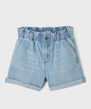 Short en jean large à revers fille vue1 - GEMO 4G FILLE - GEMO