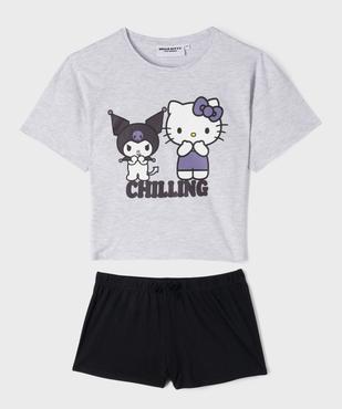 Pyjashort bicolore avec motifs chats fille - Hello Kitty vue1 - HELLO KITTY - GEMO