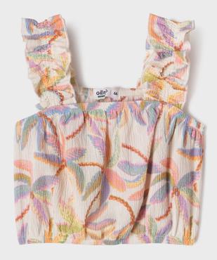 Blouse en maille texturée à bretelles et coupe courte fille vue1 - GEMO 4G FILLE - GEMO