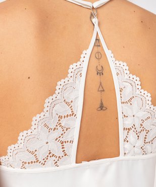 Nuisette satinée à fines bretelles femme vue5 - GEMO(HOMWR FEM) - GEMO