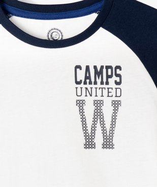 Tee-shirt à manches longues bicolore garçon - Camps United vue2 - CAMPS - GEMO