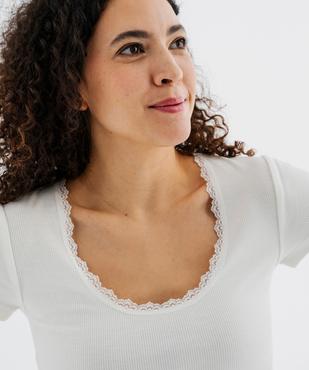 Haut de pyjama en maille côtelée femme vue2 - GEMO 4G FEMME - GEMO