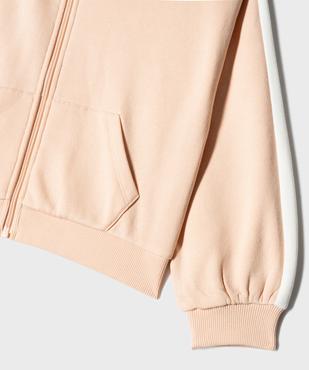 Sweat à capuche et fermeture zippée fille vue2 - GEMO 4G FILLE - GEMO