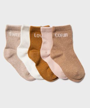 Chaussettes en maille côtelée fille (lot de 5) vue1 - GEMO(BEBE DEBT) - GEMO