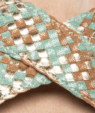 Sandales fille à brides tressées en cuir – NA! vue6 - NA! - GEMO