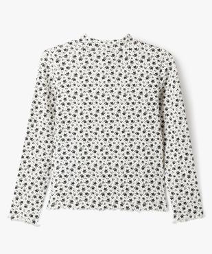 Tee-shirt manches longues col montant en maille côtelée fille vue3 - GEMO 4G FILLE - GEMO