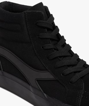 Baskets homme mid-cut en toile et suédine unie vue6 - GEMO 4G HOMME - GEMO