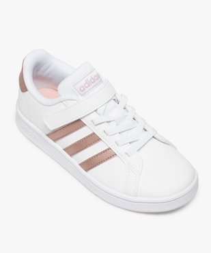 Baskets fille à lacet élastique et scratch - Adidas Grand Court vue5 - ADIDAS - GEMO