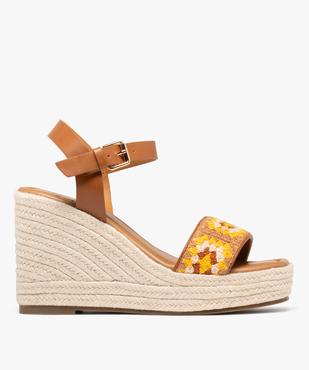 Sandales à talon compensé en corde et bride crochet femme vue1 - FOLLOW ME - GEMO
