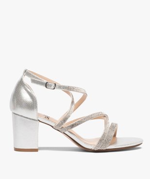 Sandales femme à talon fermé et fines brides strass vue2 - VALENTINA BALDA - GEMO