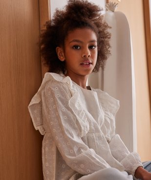 Blouse fille à manches longues et volants - LuluCastagnette vue6 - LULUCASTAGNETTE - GEMO