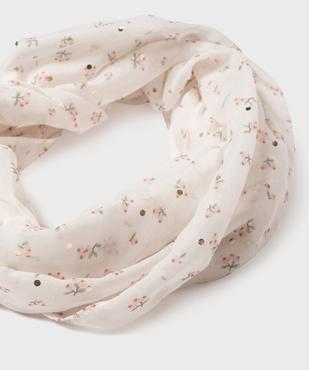 Foulard tour de cou à motifs fleuris fille vue2 - GEMO 4G FILLE - GEMO