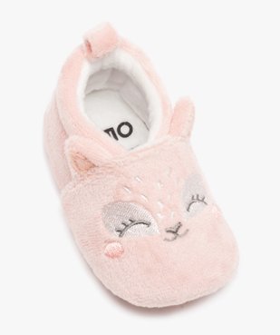 Chaussons de naissance bébé fille en velours uni en forme de chat vue5 - GEMO 4G BEBE - GEMO
