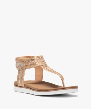 Sandales femme à entre-doigts et à strass - Skechers vue2 - SKECHERS - GEMO