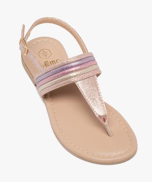 Sandales fille à entre-doigts avec brides tubulaires pailletées  vue5 - GEMO (ENFANT) - GEMO